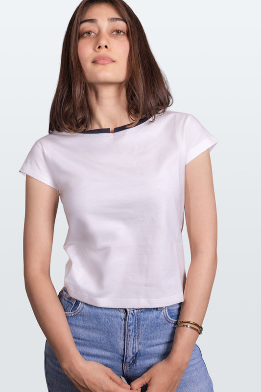 Contrast Rib Top