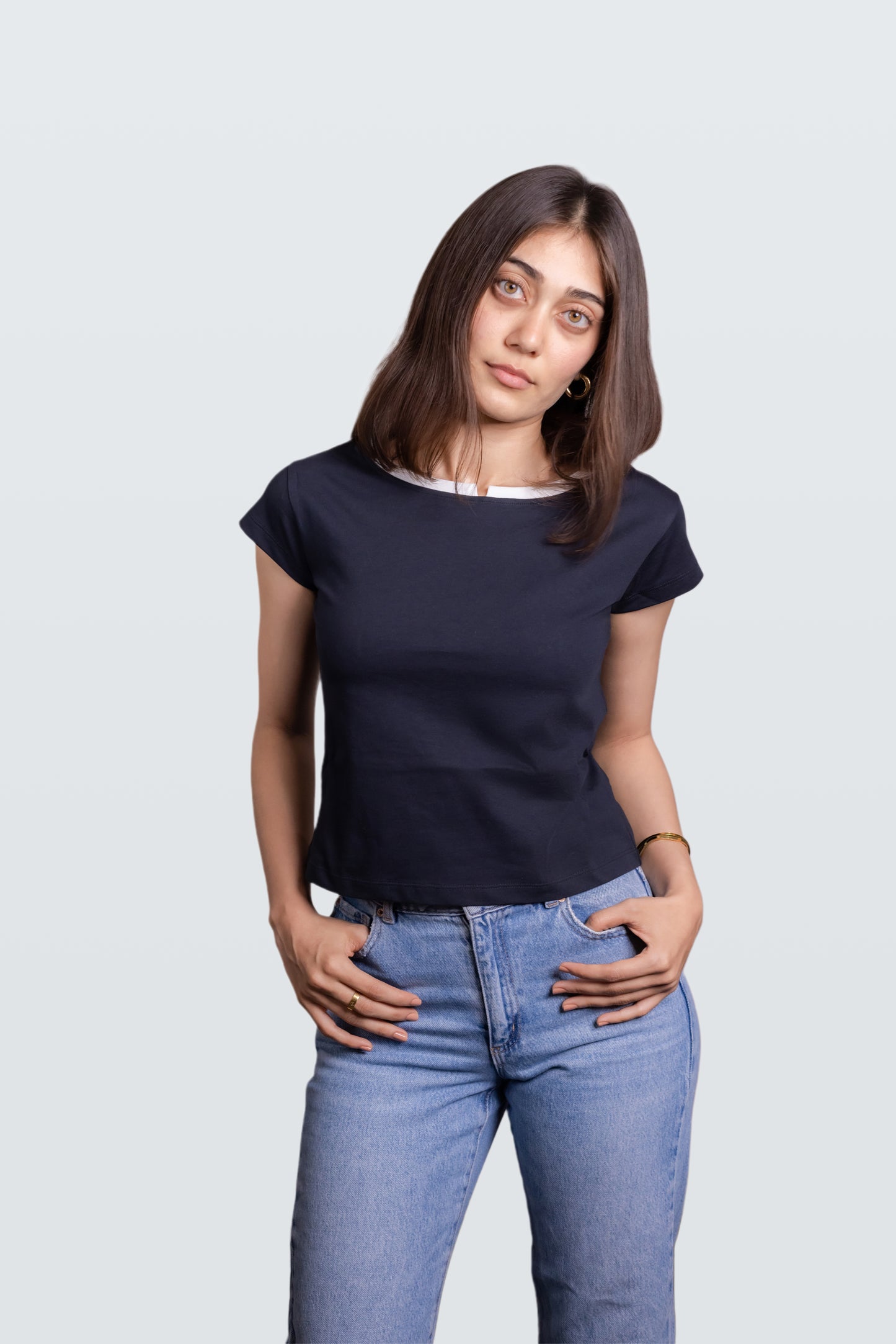 Contrast Rib Top